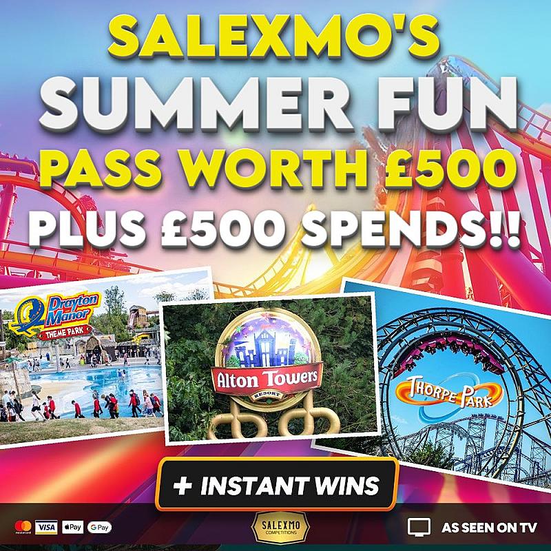£500 SUMMER FUN PASS WITH £500 SPENDS PLUS £1000 CASH INSTANT WINS 14/8/25