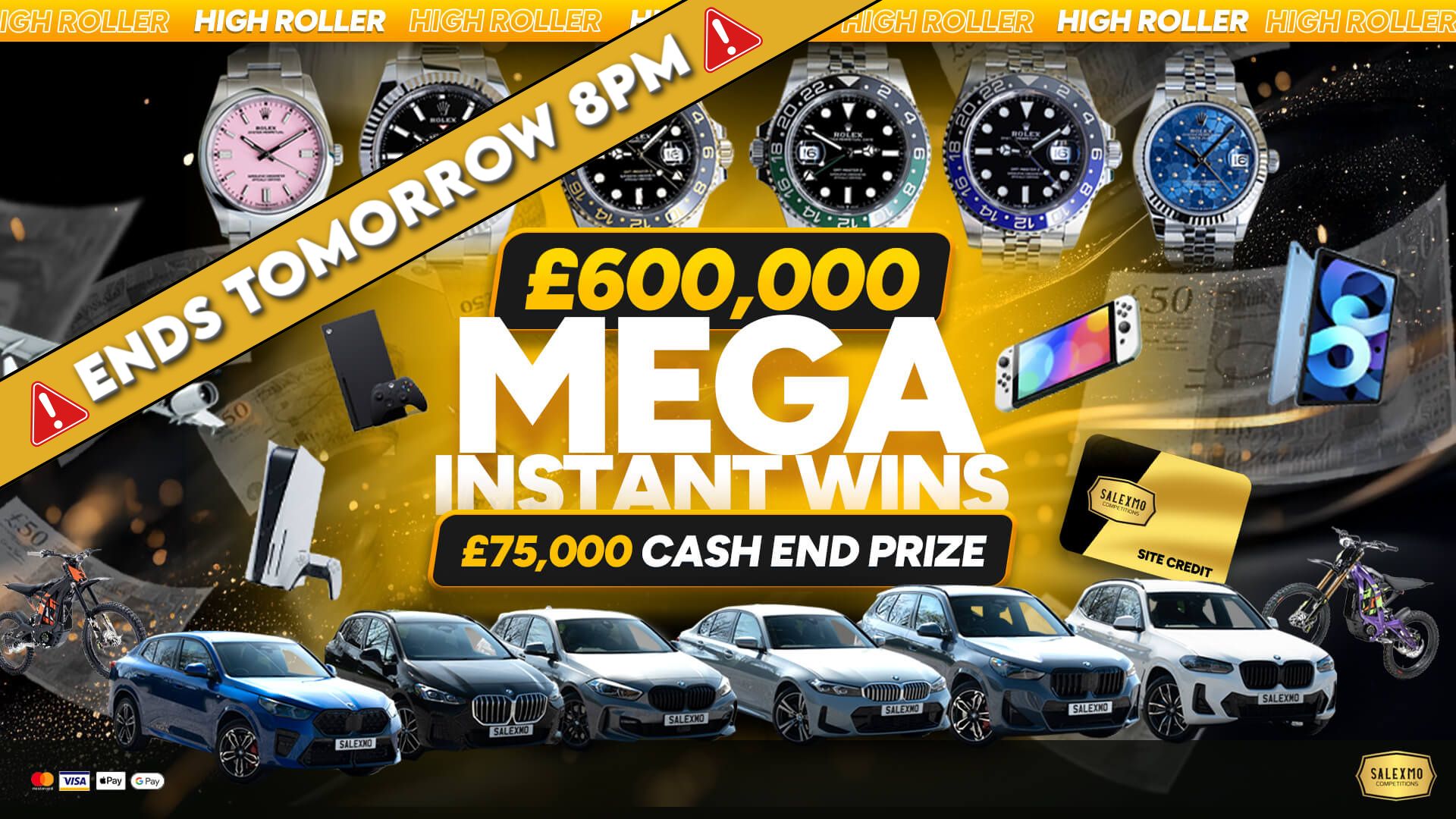 £75,000 MAIN PRIZE PLUS HUGE INSTANT WINS