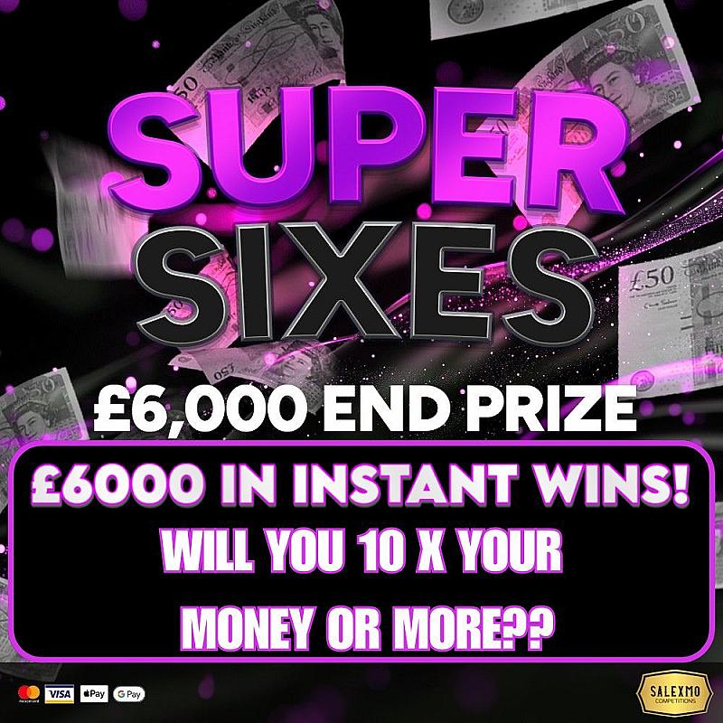 £6000 MAIN PRIZE WITH A 1 IN 42 CHANCE TO WIN INSTANTLY 9/10/25
