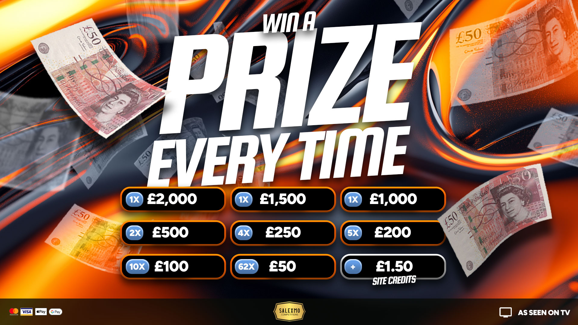 EVERYONES A WINNER WITH SALEXMO'S PRIZE EVERYTIME, £1000 END PRIZE 13/10/25