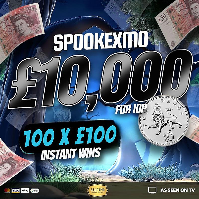WIN A MASSIVE £10,000 FOR JUST 10P PLUS 100 X £100 CASH INSTANT WINS 23/10/25