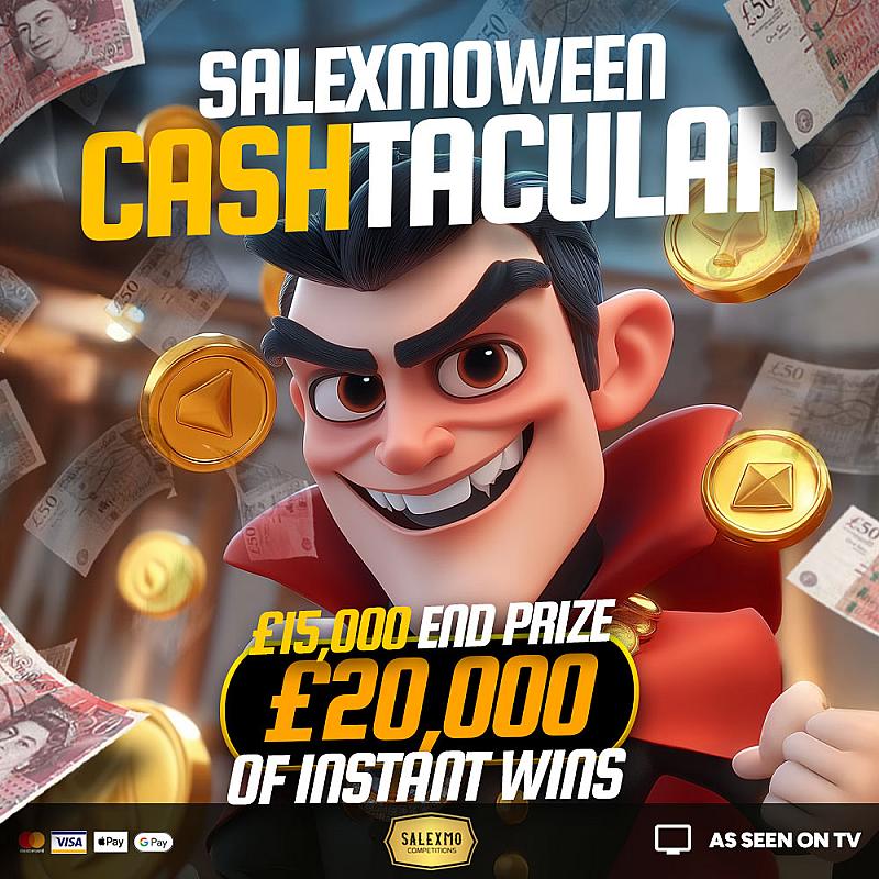 £15,000 MAIN PRIZE PLUS £20,000 OF BONUS INSTANT WINS 30/10/25
