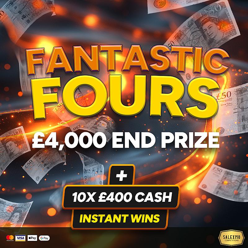 £4000 MAIN PRIZE PLUS 10 X £400 CASH INSTANT WINS 10/11/25