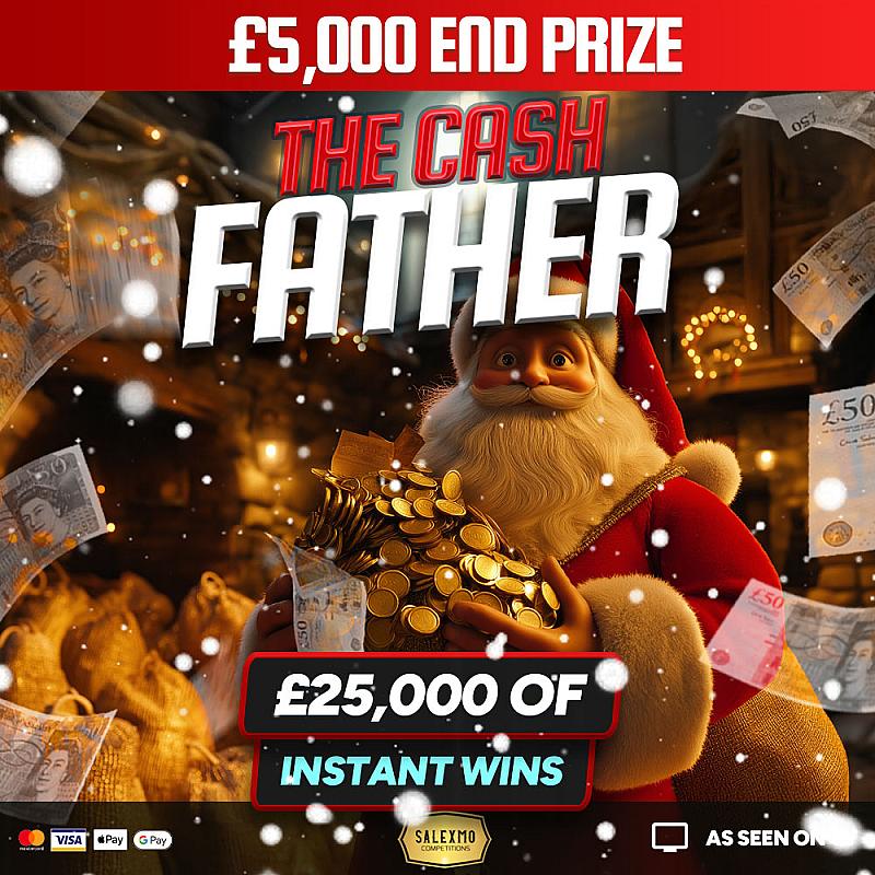 £5000 CASH END PRIZE WITH £25,000 WORTH OF CASH ONLY INSTANT WINS 29/12/25