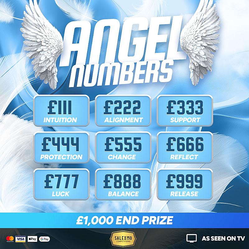 ANGEL NUMBERS £1000 MAIN PRIZE PLUS INSTANT WINS 12/1/26