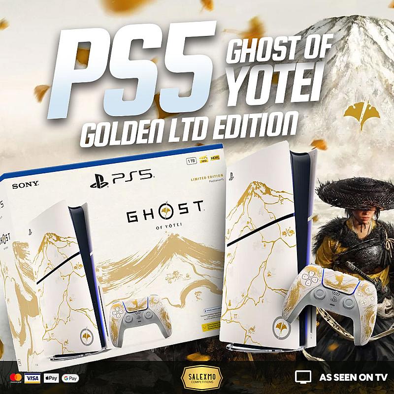 PLAYSTATION 5 CONSOLE - GHOST OF YOTEI GOLD LIMETED EDITION BUNDLE 4/12/25