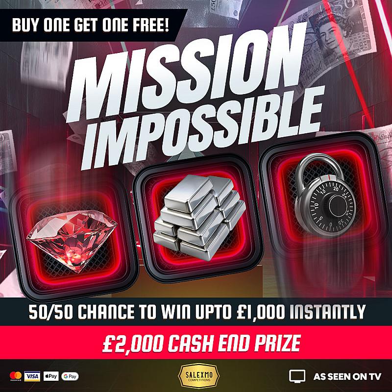 50/50 CHANCE OF A WIN , PLUS £2000 CASH END PRIZE 19/3/26 