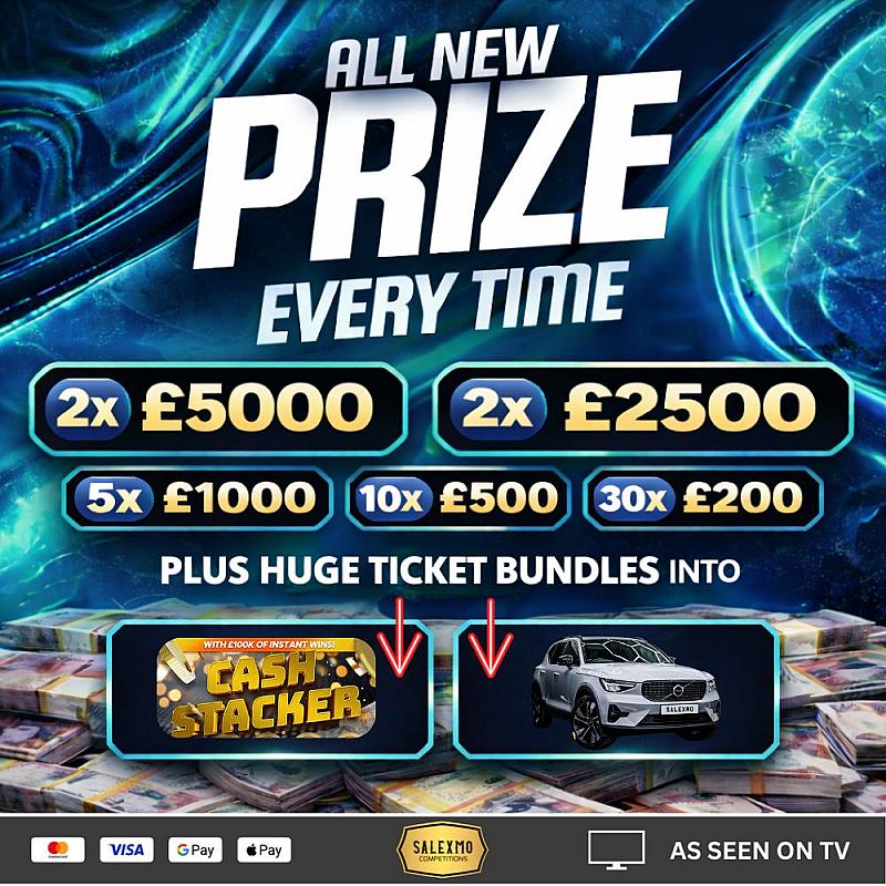 PRIZE EVERYTIME, £2,500 END PRIZE 4/3/26