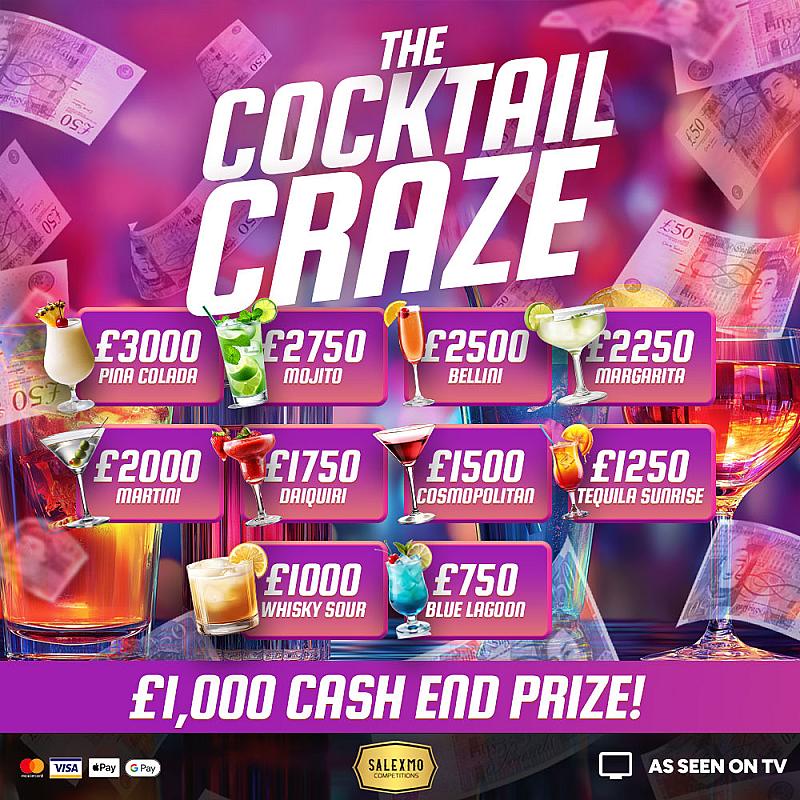 FIND THE COCKTAILS TO WIN INSTANTLY PLUS £1000 CASH END PRIZE 26/3/26