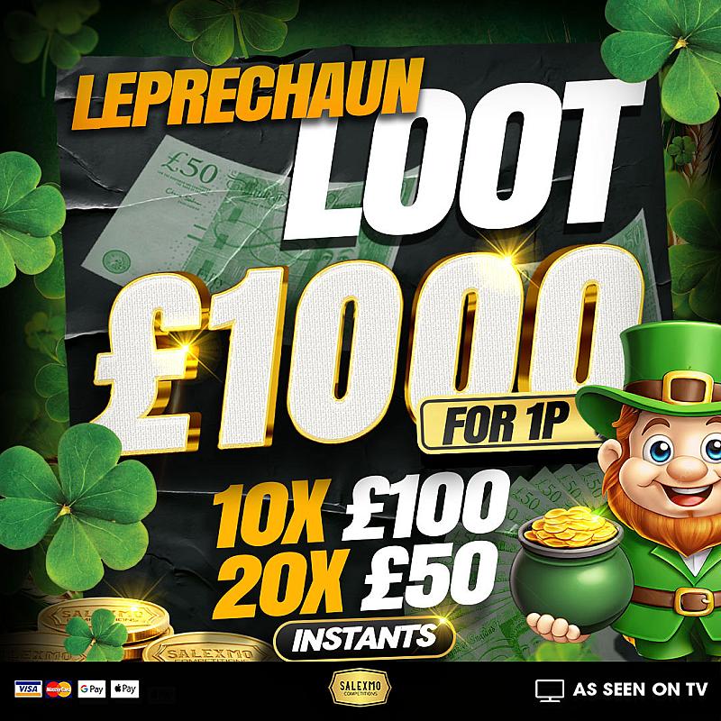£1000 CASH PLUS 30 X CASH INSTANT WINS 17/3/26