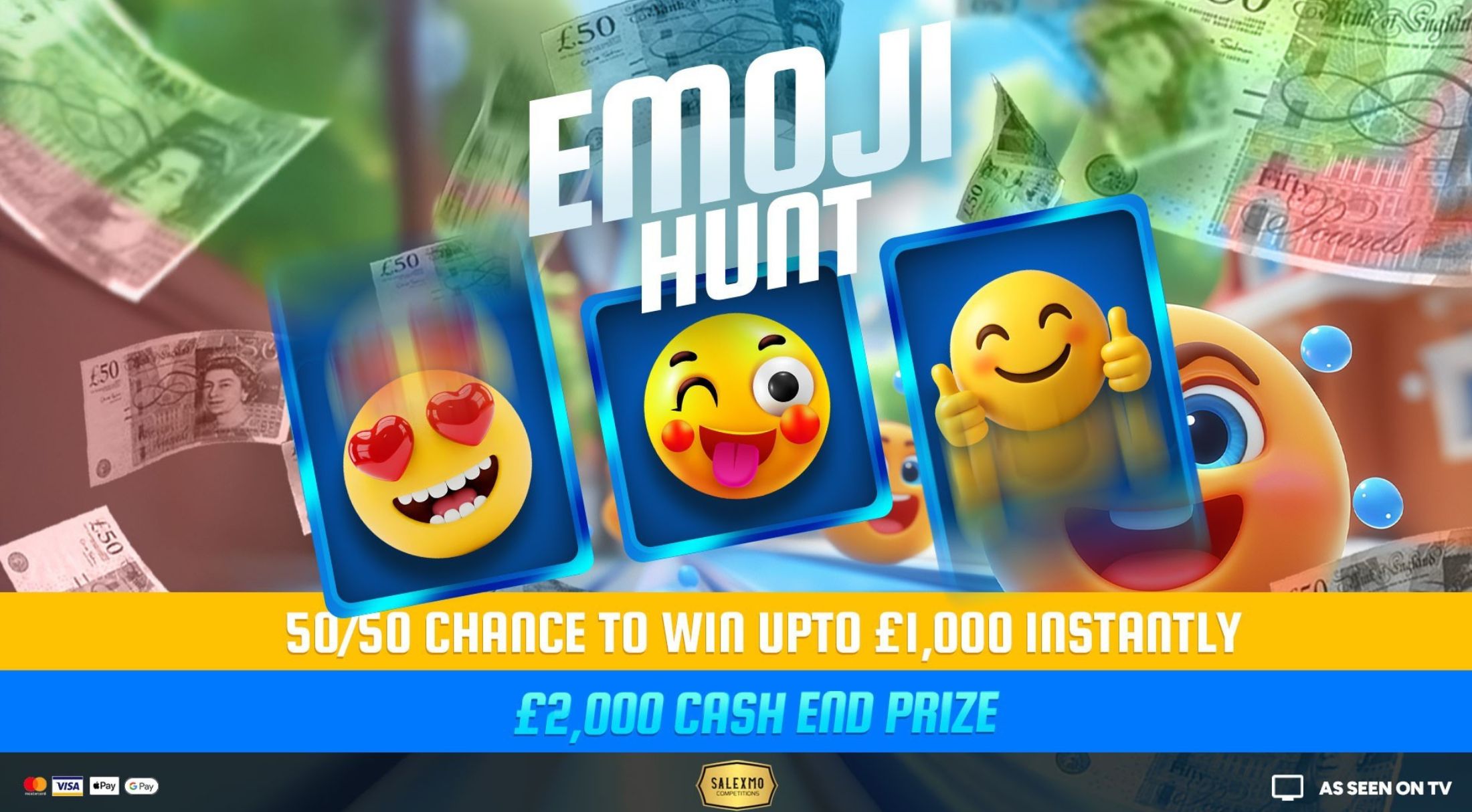 FIND THE EMOJI'S TO WIN, PLUS £2000 MAIN DRAW 26/4/26