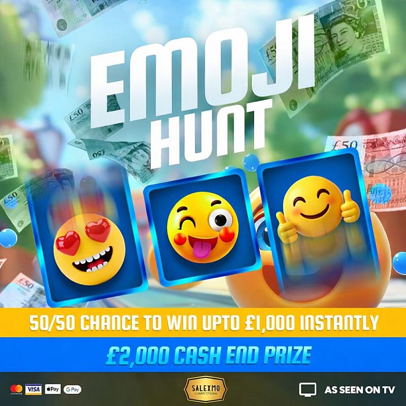 FIND THE EMOJI'S TO WIN, PLUS £2000 MAIN DRAW 26/4/26