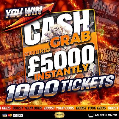 1,000 TICKETS INTO THE CASH GRAB 