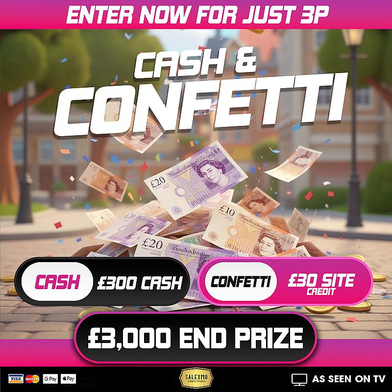 £3000 CASH FOR 3P PACKED WITH CASH INSTANT WINS 28/5/26