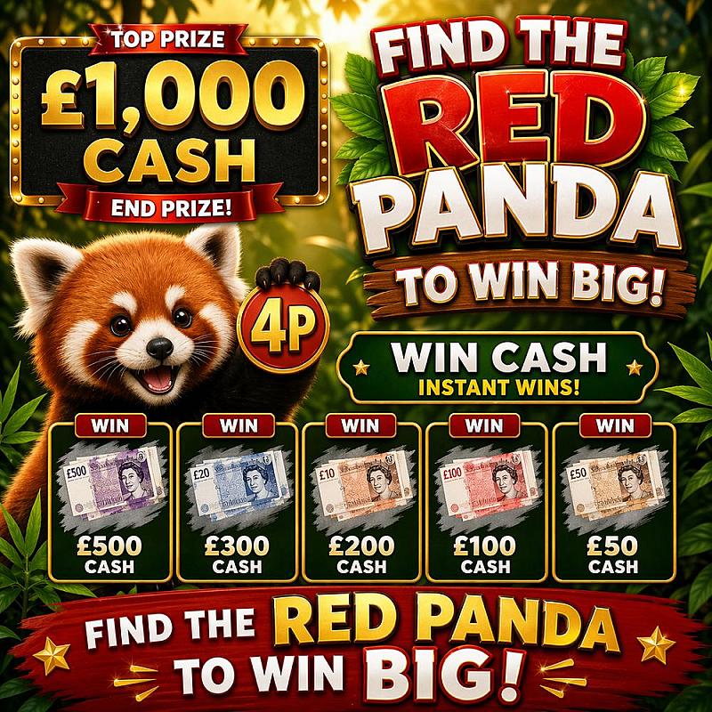 FIND THE RED PANDA TO WIN BIG 8/6/26