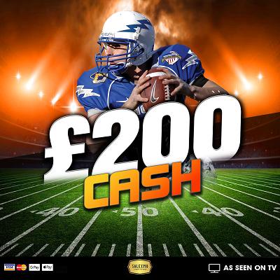 🏉 TOUCH DOWN YOU WIN £200 CASH 