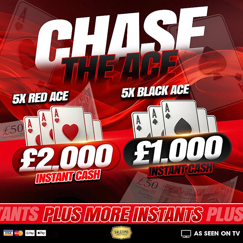 FIND THE ACES TO WIN BIG, £500 CASH END PRIZE 15/6/26