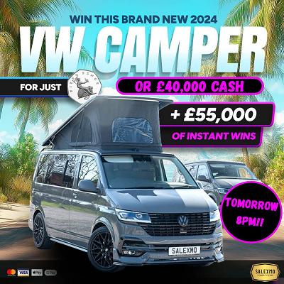 BRAND NEW 24 PLATE VW CAMPER PLUS £55,000 CASH INSTANT WINS