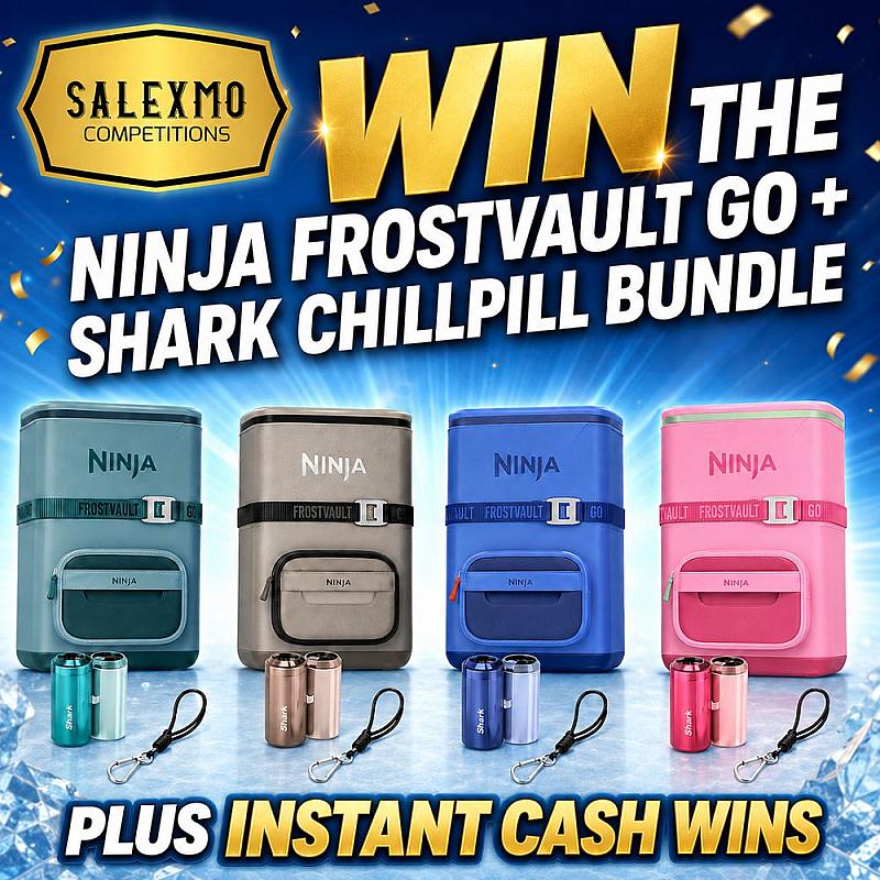 NINJA FROSTVAULT GO + SHARK CHILLPILL BUNDLE PLUS INSTANT WINS 3/7/26