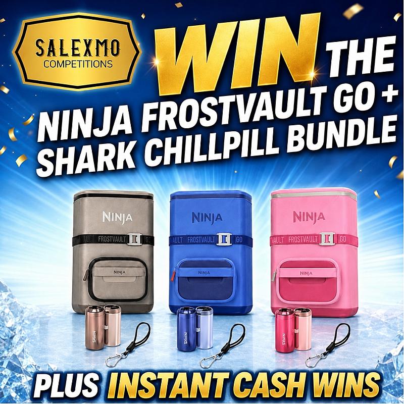 NINJA FROSTVAULT GO + SHARK CHILLPILL BUNDLE PLUS INSTANT WINS 10/7/26