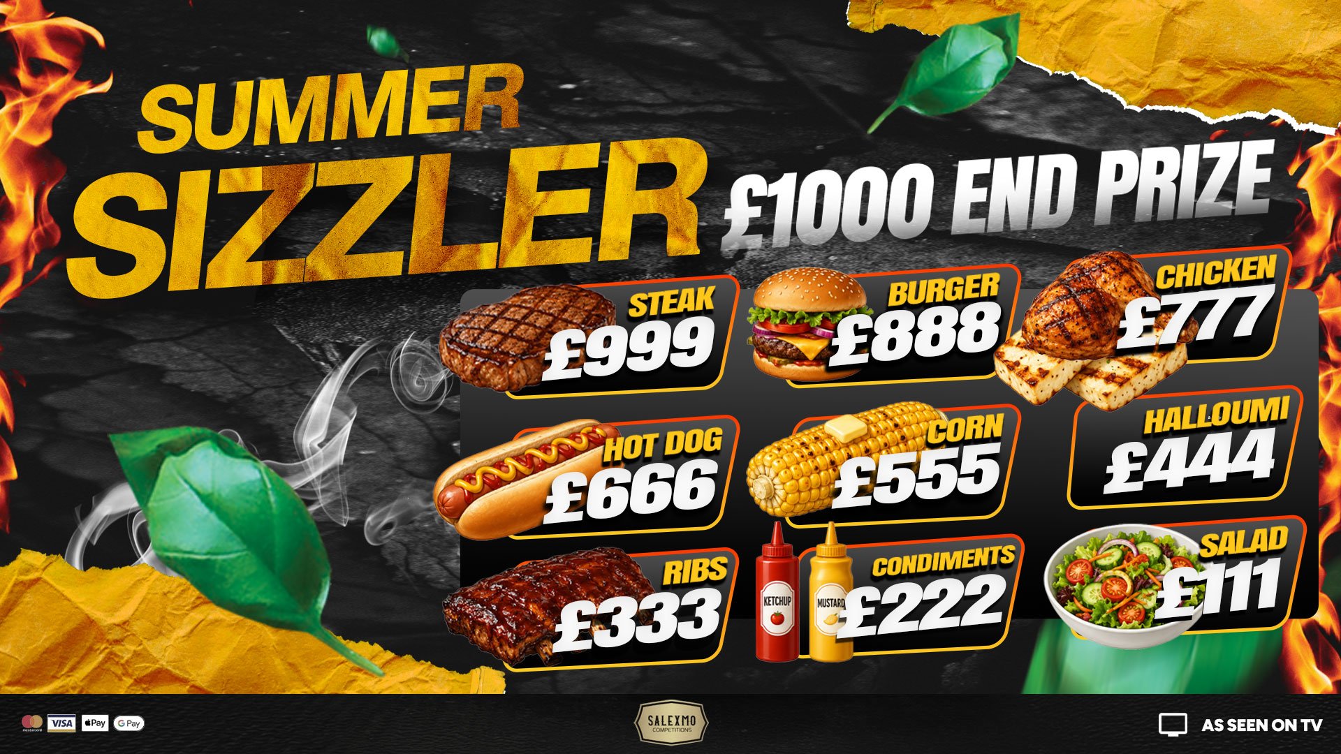 THE SUMMER SIZZLER WITH £1000 CASH END PRIZE 5/8/26