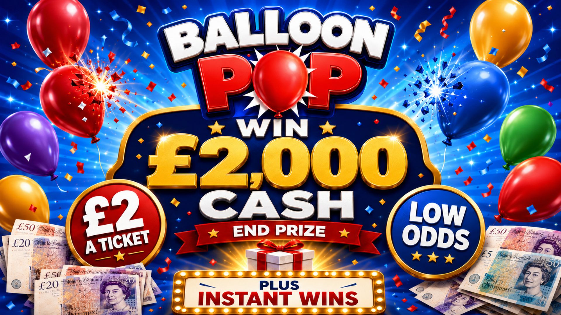 SUPER LOW ODDS £10,000 PRIZE POT WITH A £2,000 CASH END PRIZE 17/9/26