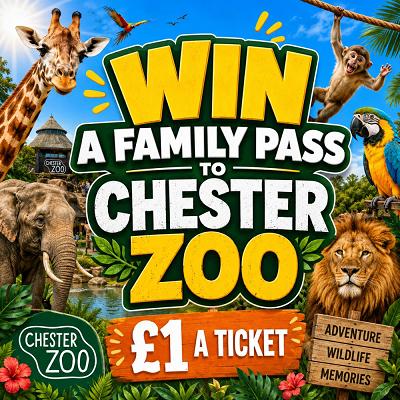 FAMILY PASS TO CHESTER ZOO WORTH £200 30/8/26