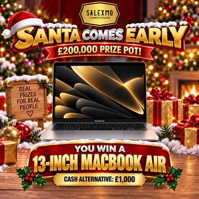 🎄 13-INCH MACBOOK AIR OR £1,000 CASH ALTERNATIVE 🎁
