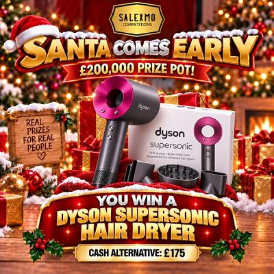 🎁 DYSON SUPERSONIC HAIR DRYER OR £175 CASH ALTERNATIVE 🎅