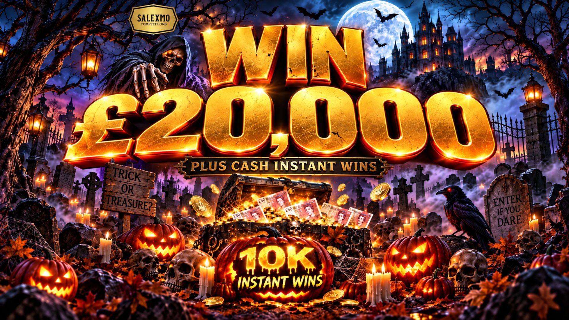 WIN £20,000 CASH, PLUS £10,000 IN CASH INSTANT WINS 29/10/26