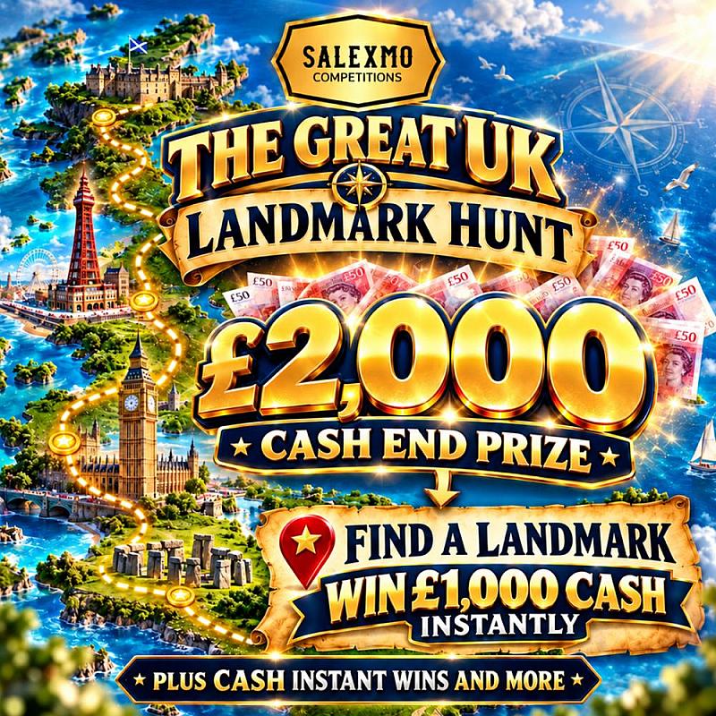 FIND THE UK LANDMARK AND WIN £1000 CASH INSTANTLY , £2000 END PRIZE 13/11/26